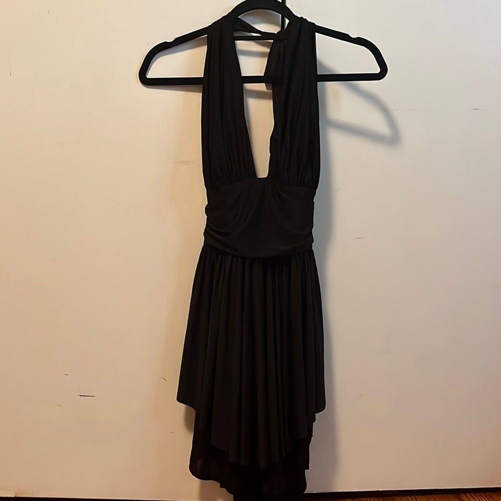 Black mini flowy dress